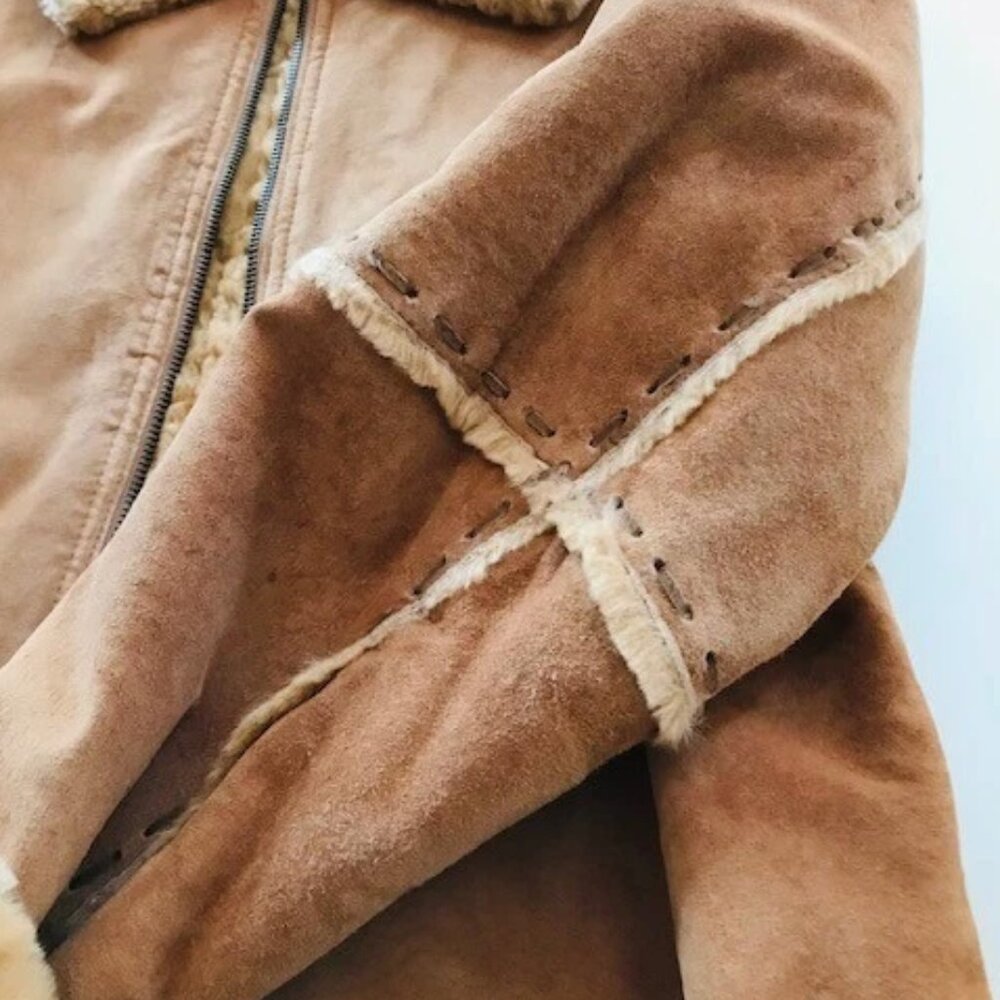 Winlit Genuine Suede and Faux Shearling/Fur Jacket, women’s size XL - Picture 4 of 7